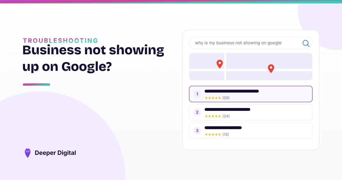 Two Google Business Profile setups side by side — a storefront showing its address and a service-area business showing listed cities instead