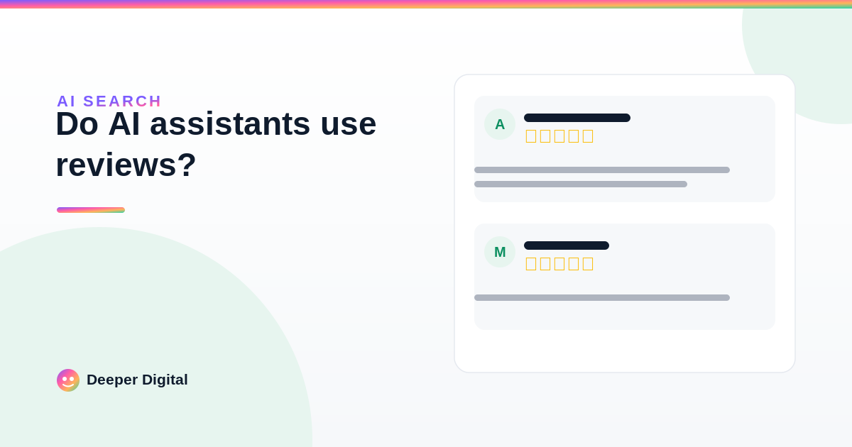 Do AI assistants use your Google reviews? What we're seeing in 2026 — Deeper Digital, local SEO for Central Texas service businesses