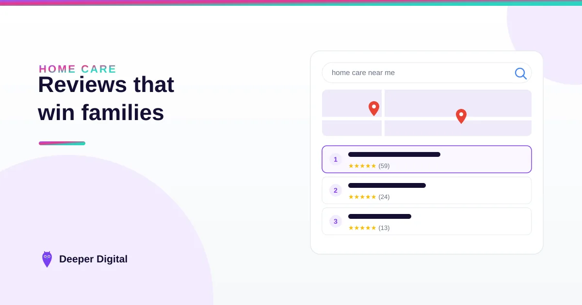 Home care agency reviews — the system that wins families at 10pm — Deeper Digital, local SEO for service businesses