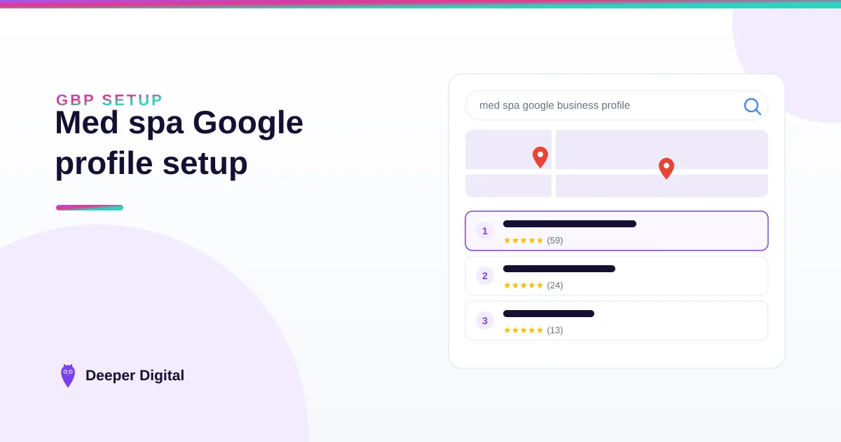 The med spa Google Business Profile setup that books consults — Deeper Digital, local SEO for service businesses