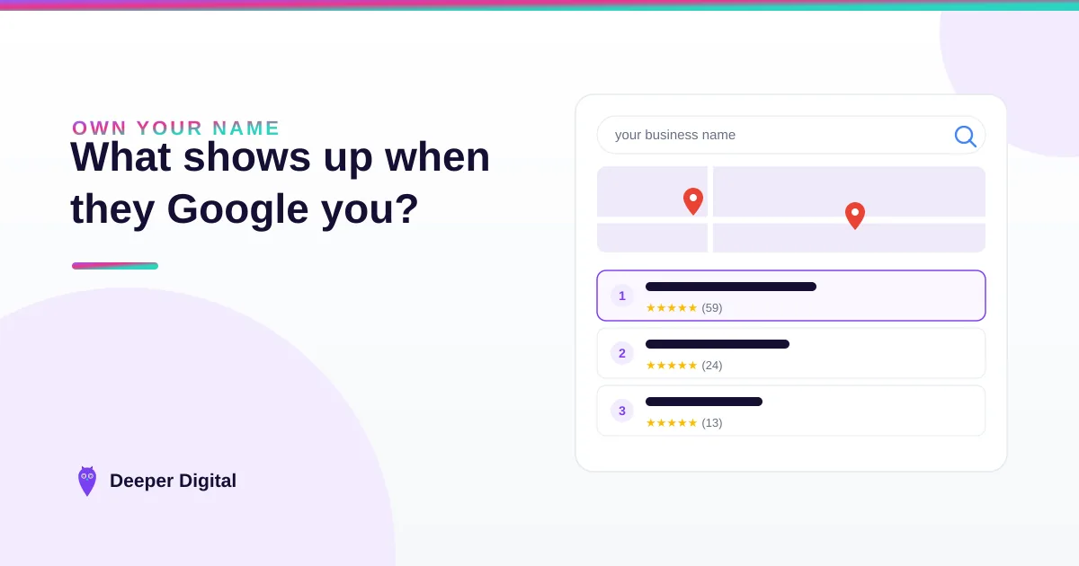 What shows up when someone Googles your business — Deeper Digital, local SEO for Central Texas service businesses